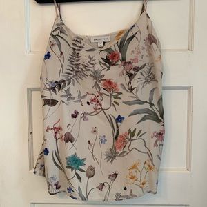 Amour Vert silk floral ruffle-back tank camisole